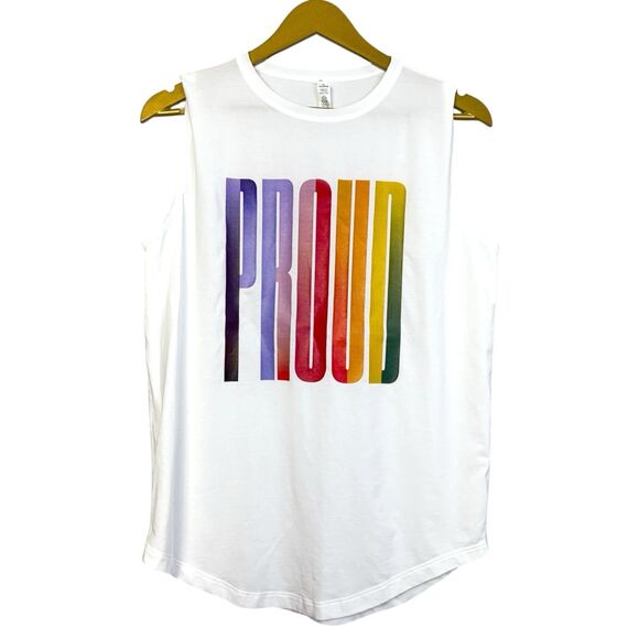 RARE Lululemon Proud Present Tank Top Womens 6 White Workout Pride LGTBQ+ Pima - Picture 1 of 6